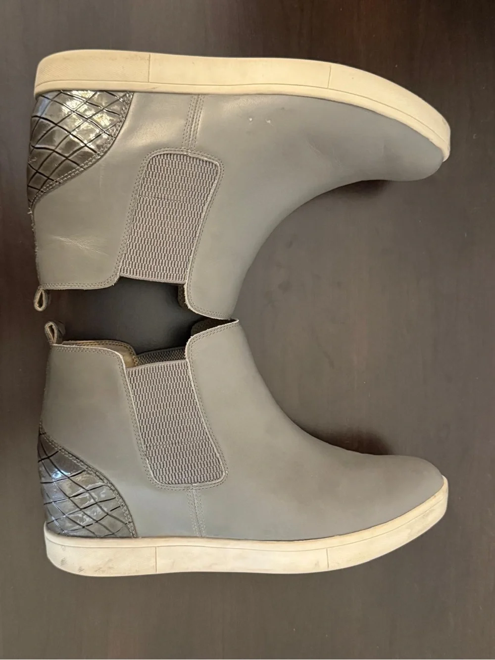 Vionic Mickie Gray Chelsea Ankle Boots Orthotic Comfort Women's 11 EU 42